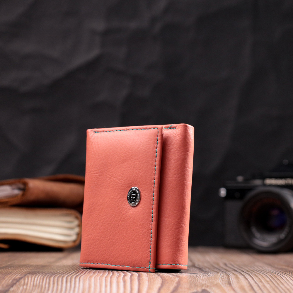 Невеликий гаманець для модниць із натуральної шкіри ST Leather 19505 Помаранчевий Київ - фото 3