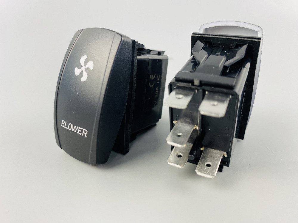 Клавіша вимикач ON-OFF, 4 ніжок, синя підсвітка, малюнок "додатковий вентилятор". Мукачево - фото 3