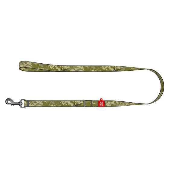 Повідець для собак з нейлону регульований WAUDOG Nylon малюнок "Мілітарі", розмір M, Ш 20 мм, Д Коломыя