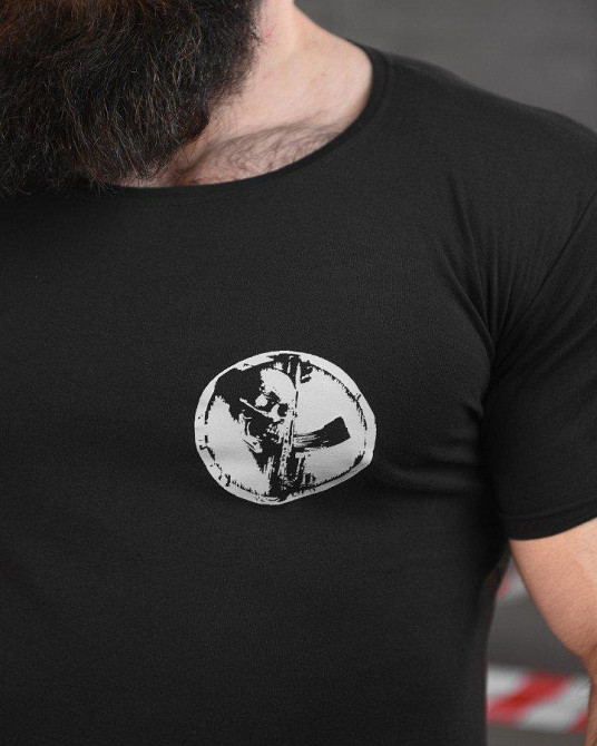 Тактическая ХЛОПКОВАЯ футболка NECRONIMICON скелет black НП5204 Одесса - изображение 5