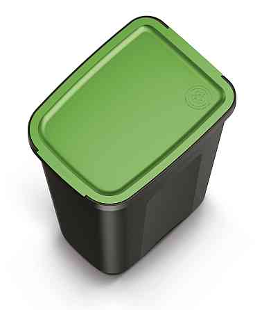 Баки для сортування сміття Keden COMPACTA Q Plus, комплект 3x35 л, чорний, кришка синя, зелена, жовта Київ