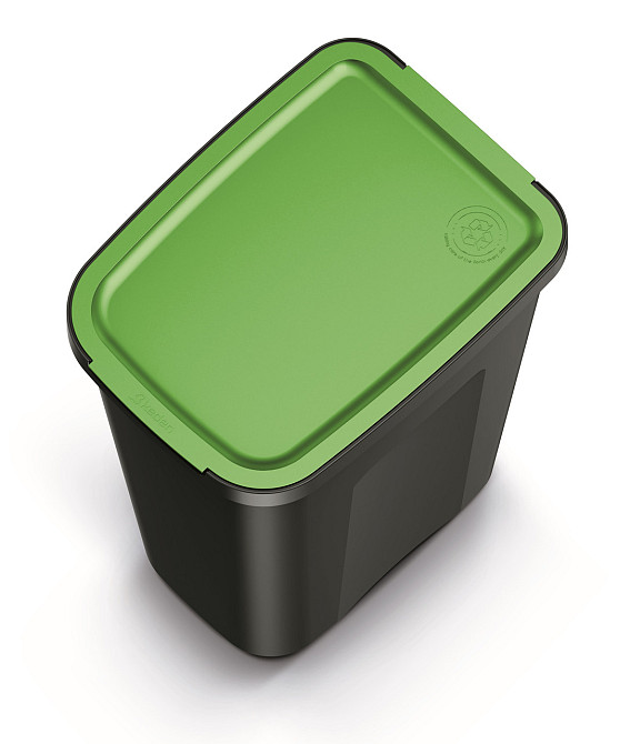 Баки для сортування сміття Keden COMPACTA Q Plus, комплект 3x35 л, чорний, кришка синя, зелена, жовта Київ - фото 6