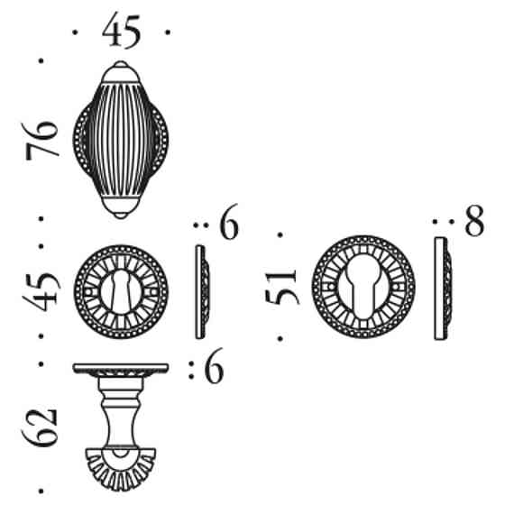 Ручка Кноб Colombo Louis XVI KLU15RB-AG серебро Киев