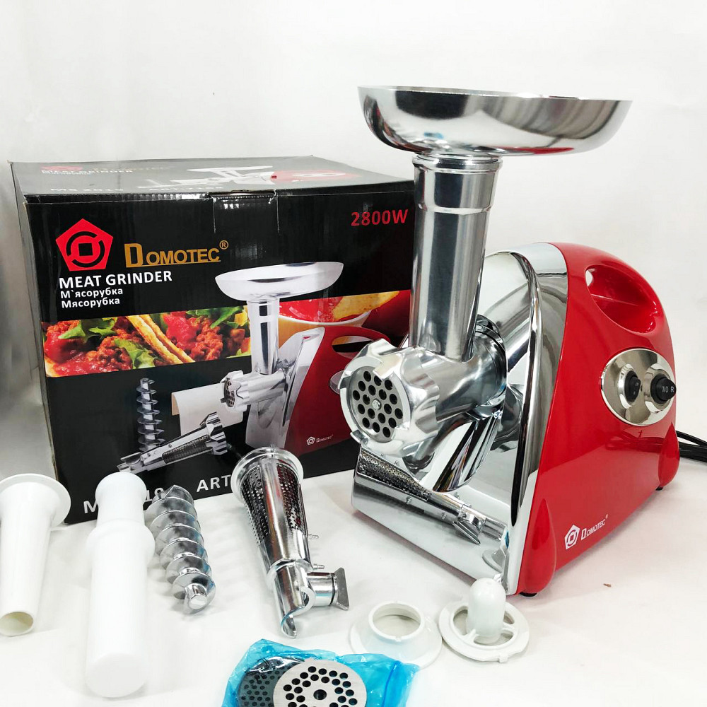 Електром'ясорубка соковижималка для томатів Domotec, М'ясорубка-шатковка-терка, М'ясорубка металева QB-14 Львів - фото 4