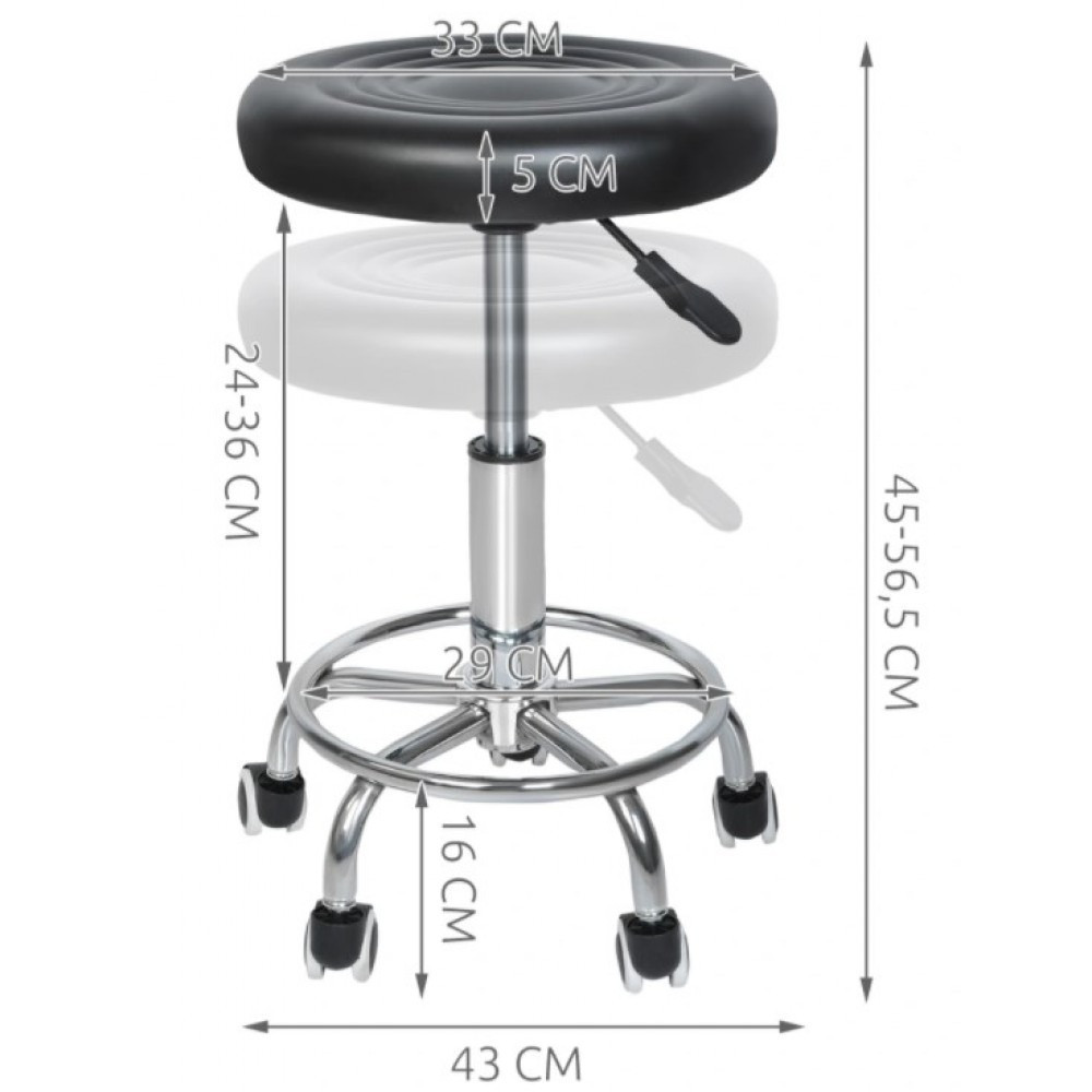 Стілець майстра косметолога круглий на коліщатках без спинки Bonro B-493 для салону краси Київ - фото 6