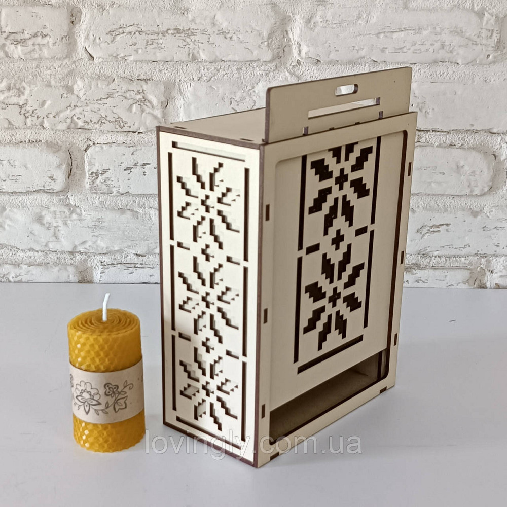 Подарочная коробка кремового цвета с орнаментом 29/20/10 см Ирпень - изображение 2