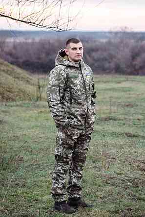 Тактичні чоловічі зимові штани Soft Shell на флісі в камуфляжі мультиикам якісні зимові штани зсу WAR Львів