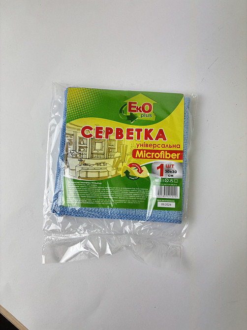 Серветка з мікрофібри універсальна 1 шт. TM Eco Plus 30*30 см Гостомель - фото 1
