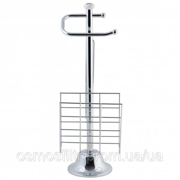 Тримач для WC Axentia хром для туалетного паперу запасок газет H 56 см (280837) Київ - фото 4