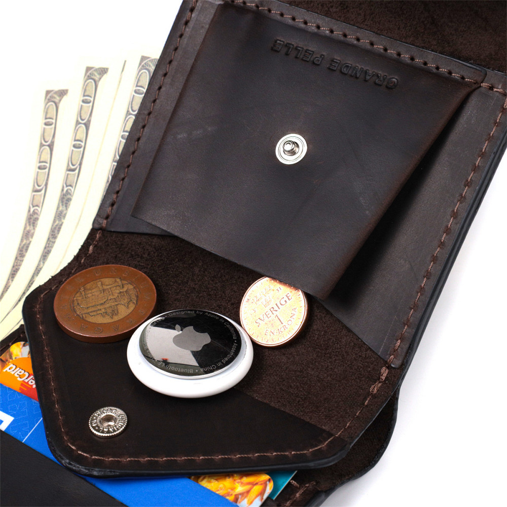 Кошелек для мужчин из матовой натуральной кожи GRANDE PELLE 16810 Коричневый Киев - изображение 6