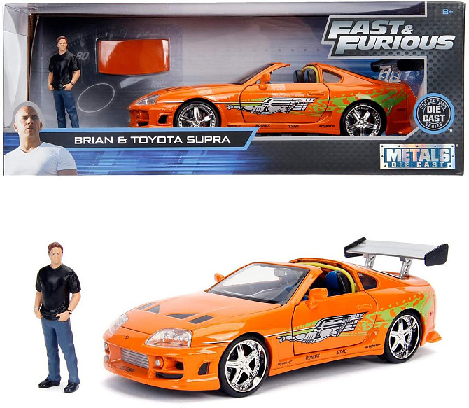 Машина металева Jada Форсаж Toyota Supra (1995) + фігурка Браяна 1:24 (253205001) Київ - фото 8