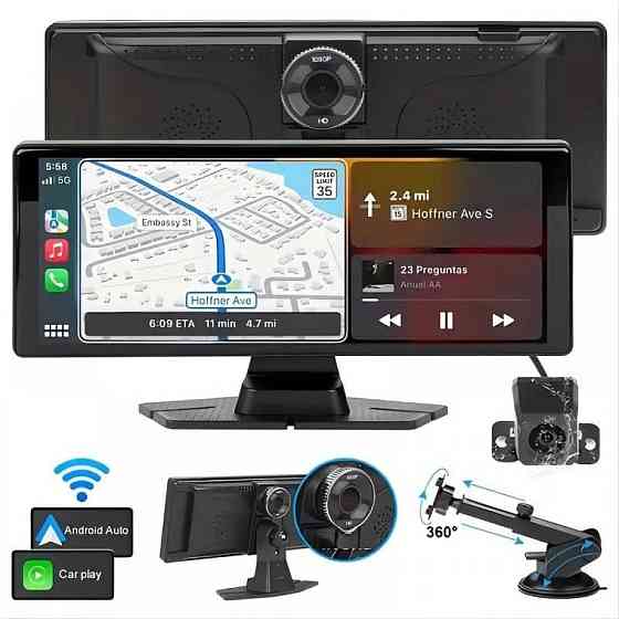 Автомобильный мультимедиа монитор T28H 10.26'' (1 камера) Auto CarPlay Bluetooth FM Винница