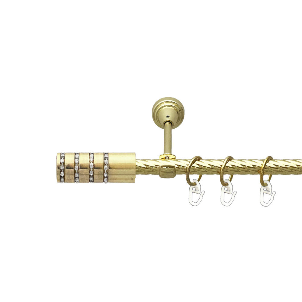 Карниз Orvit Барамелла металевий однорядний відкритий скручена труба кільце металеве Золото 16 мм 200 см (00-00024749) Львів - фото 1