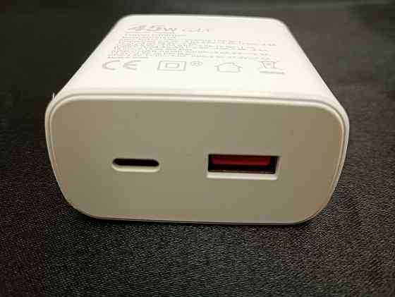 Адаптер живлення 2 в 1 Type C + USB 45W Луцк