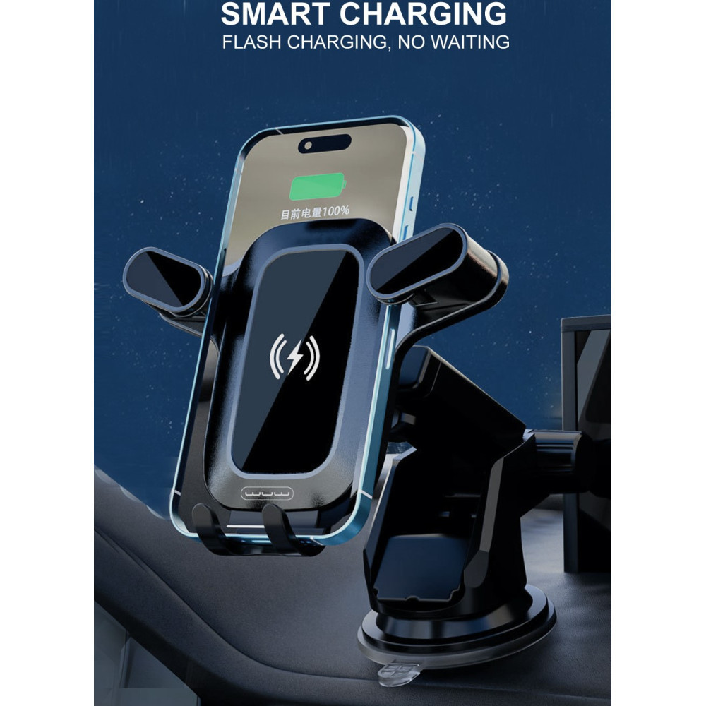 Автодержатель для телефона с БЗУ WUW-Z30 Black Киев - изображение 9