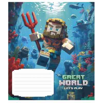 Зошит Школярик Great world 12 аркушів клітинка (012-3533K) Вінниця