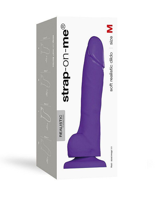 Реалистичный фаллоимитатор Strap-On-Me SOFT REALISTIC DILDO Violet - Size M Sex Aura Киев - изображение 4