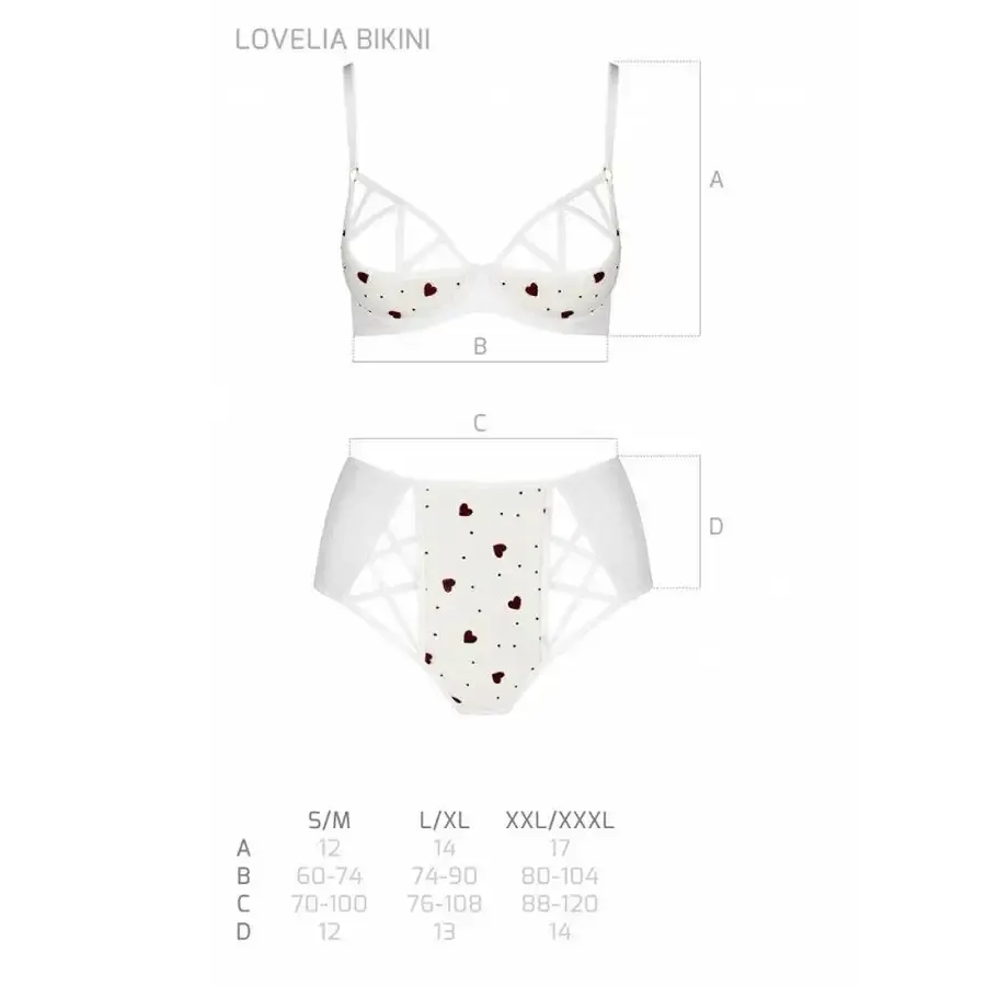 Еротичний комплект з малюнком Passion LOVELIA BIKINI L/XL, white Львів - фото 5