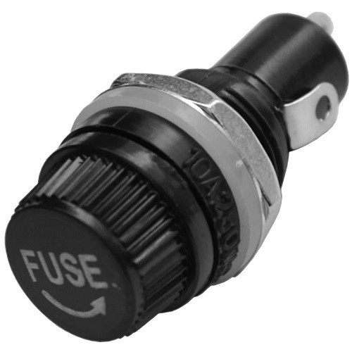 Тримач запобіжника (Fuse), монтажний, 5х20мм, 10А, чорний Полтава - фото 1