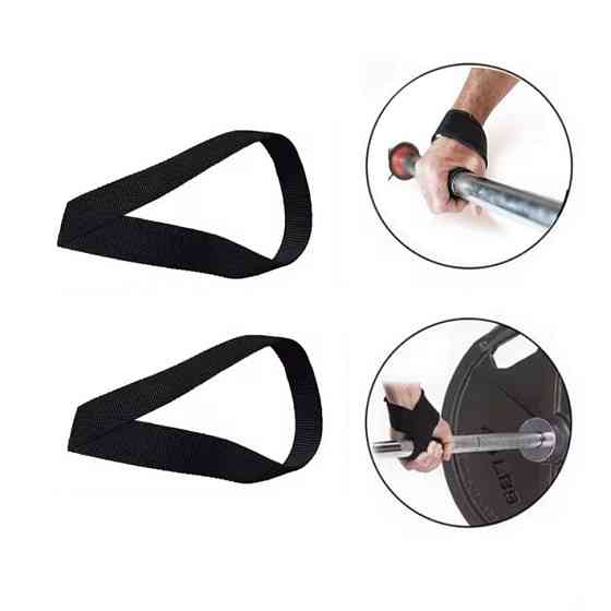Атлетические лямки Gym Straps NE-SP-088 для турника, подтягиваний, становой тяги (черные) Винница
