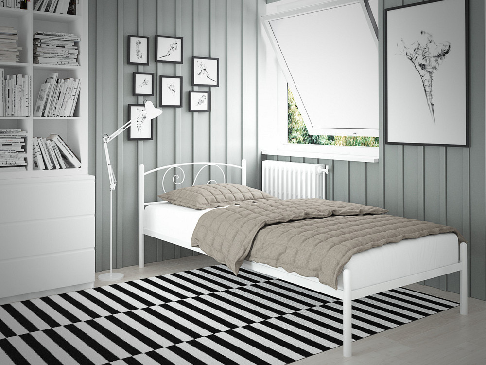 Односпальне металеве ліжко Віола від ТМ Теnero 80х200, Каркас — метал відстань 8 см., Без ящика Харків - фото 1