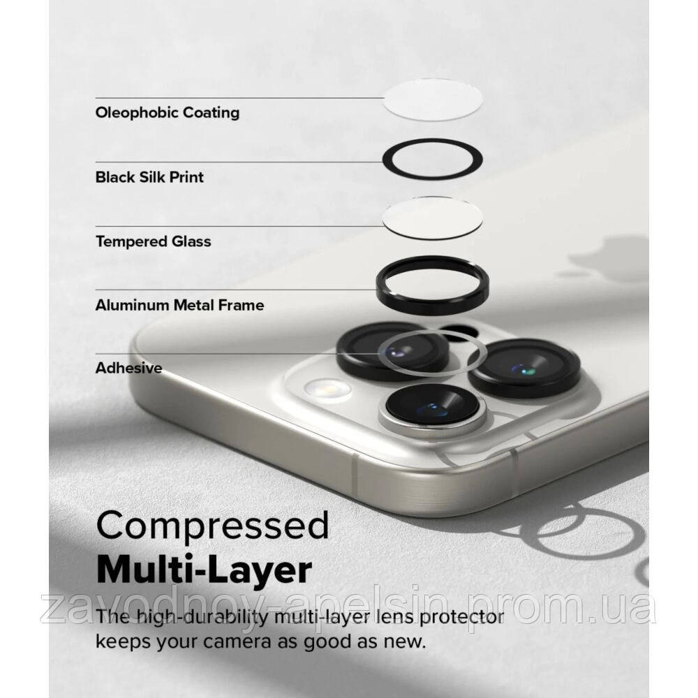 Защитное стекло на камеру iPhone 16 Pro (рамка металл) Одесса - изображение 2