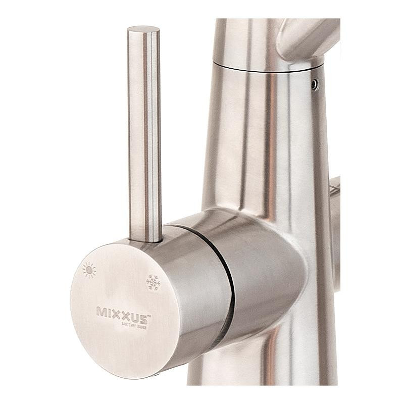 Змішувач для кухні під осмос Mixxus FUL-021 Refl.GREY нерж. сталь SUS304 сірий гнучкий вилив (MI6020) Чернівці - фото 3
