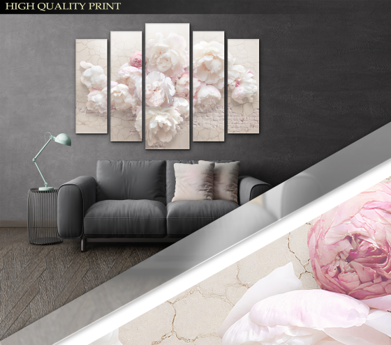 Модульна картина Квіти Піони Art-260_5 ( 80х118см ) Київ