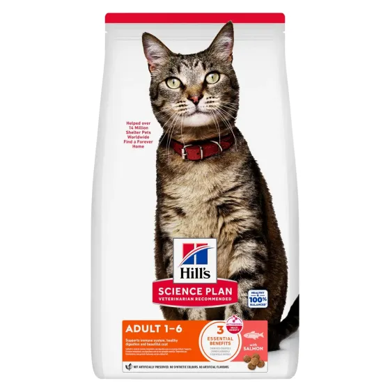Сухой корм для взрослых кошек Хиллс Hill's SP Adult с лососем, 1.5 кг Винница