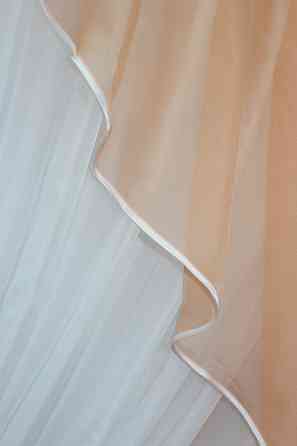 Кухонная занавеска VR-Textil № 069к персиковый с белым 280х170 см (50-652) Киев