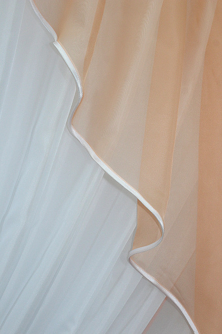 Кухонная занавеска VR-Textil № 069к персиковый с белым 280х170 см (50-652) Киев - изображение 4