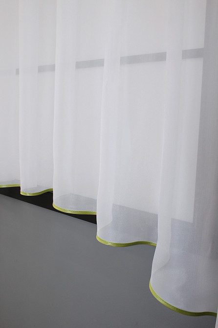 Кухонна тюль арка з ламбрекеном VR-Textil № 025к білий із оливковим 280х170 см (52-0669) Київ - фото 5