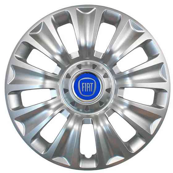 Автомобильные модельные колпаки R16 Fiat (синий) 424 4шт, SJS, серебристые Винница