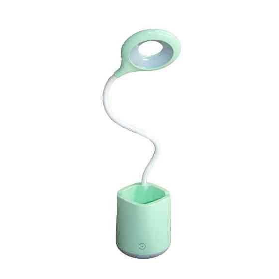 LED светильник настольный аккумуляторный с подстаканником, голубой Днепр