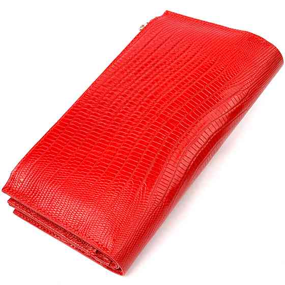 Красивий жіночий гаманець із натуральної фактурної шкіри CANPELLINI 21646 Червоний Київ