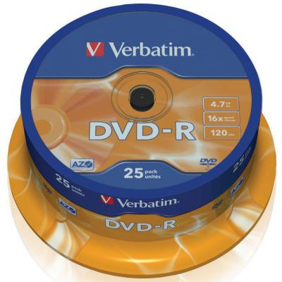 Диск DVD Verbatim 4.7Gb 16X CakeBox 25шт (43522) Винница - изображение 1