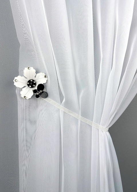 Магниты для штор и гардин Весна набор 2 шт Белый с черным (81-313) Киев - изображение 4