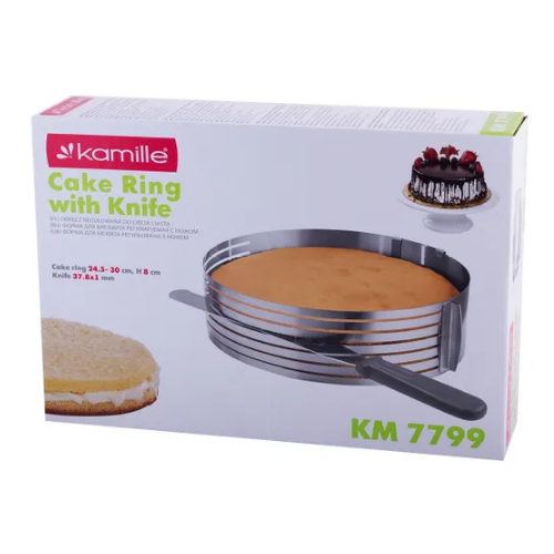 Форма для бісквіту 24,5-30см регульована з отвором для нарізки + ніж 7799 KAMILLE Житомир - фото 5