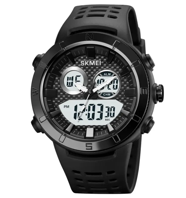 Годинник чоловічий наручний спортивний Skmei 2014 (Чорний з білим) Київ - фото 1