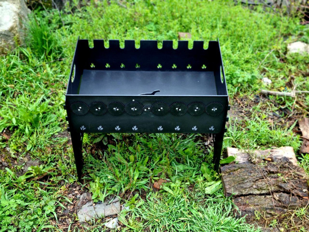 Мангал автоматический низкий разборный на 8 шампуров с автоматической шашлычницей Киев - изображение 4