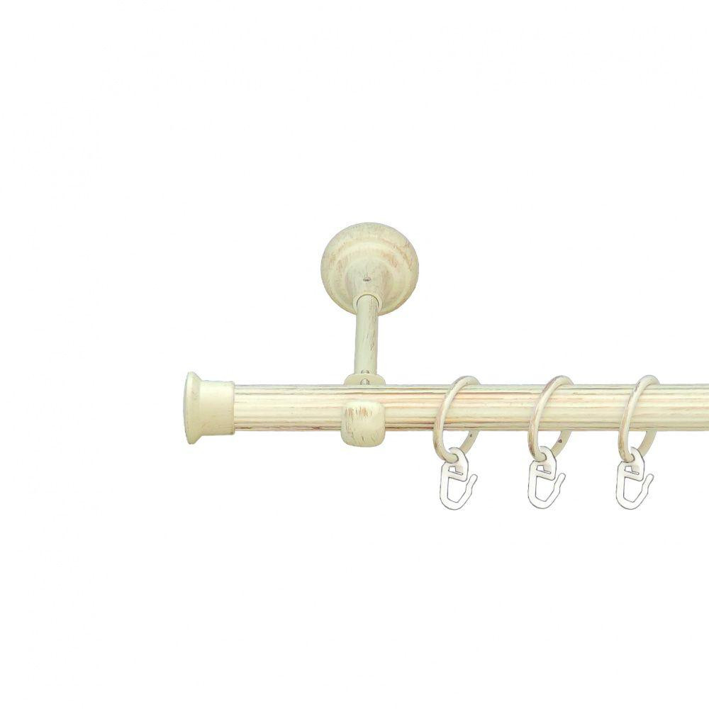 Карниз Orvit Дуо металевий однорядний відкритий рифлена труба кільце металеве Біле Золото 19 мм 160 см (00-00013507) Львів - фото 1