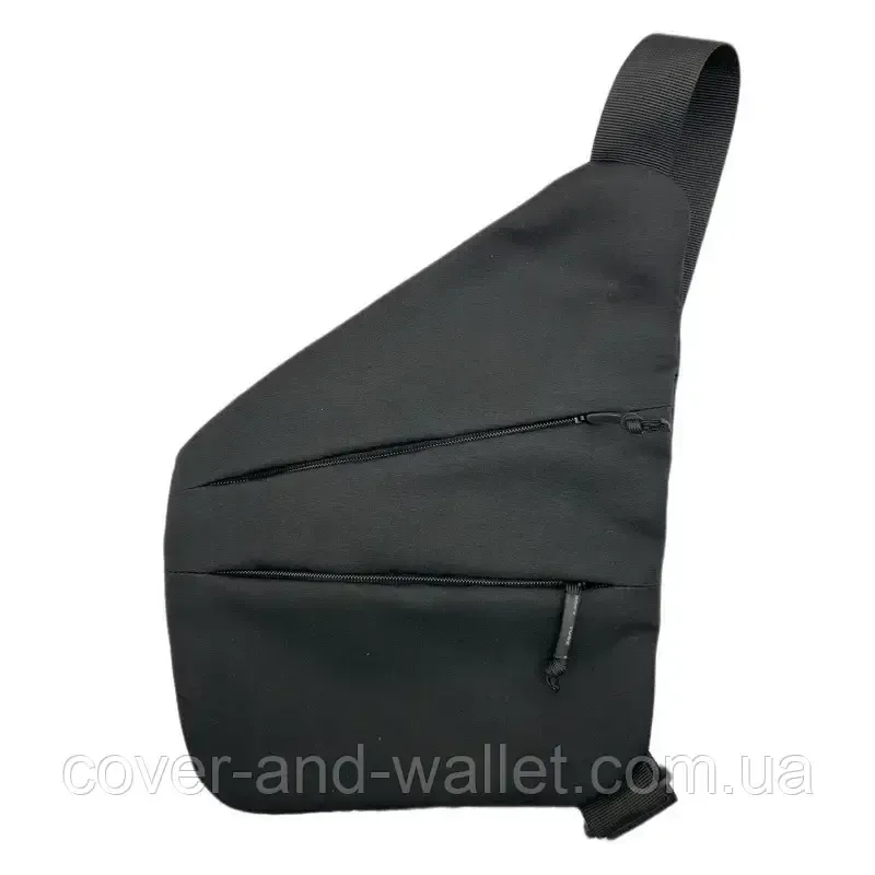 Чоловіча нейлонова сумка слінг через плече чорного кольору Puos Київ - фото 2