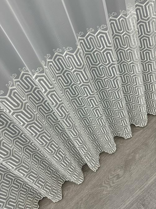 Тюль VR-Textil 1505т Фатин з вишивкою Молочний 300х270 см (40-224) Київ - фото 6