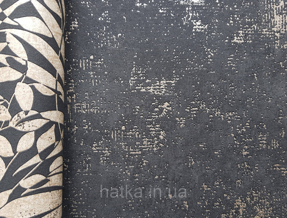 Обои виниловые на флизелине AS creation The Bos 0.53х10 под штукатурку эффект потертости черные с серебром Киев - изображение 2