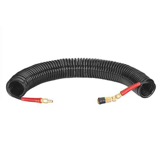 Шланг BLACK M-Flex 6,5×10 мм, 15 м, спіральний поліуретановий, з поворотним шарніром, латунними швидкороз'ємними з'єднаннями, STORM Львов
