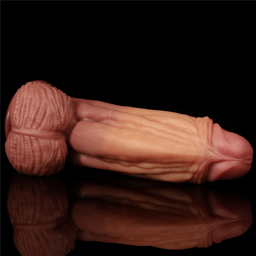 Фалоімітатор - Dual-Layered Silicone Cock 10" Brown Sex Aura Київ - фото 5