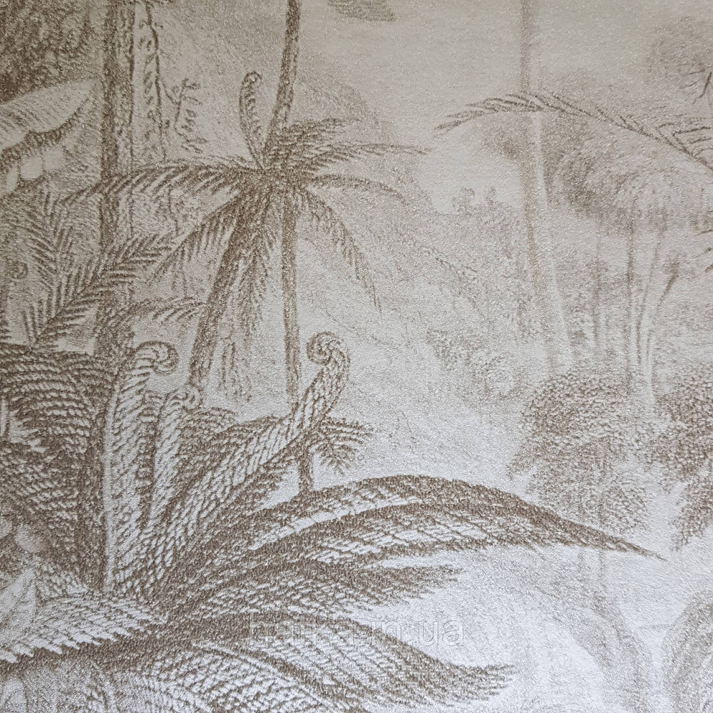 Шпалери флізелінові еко Rasch Kerala 0.53х10 м пальми листя екзотичні рослини пісочний сріблясті Київ - фото 4