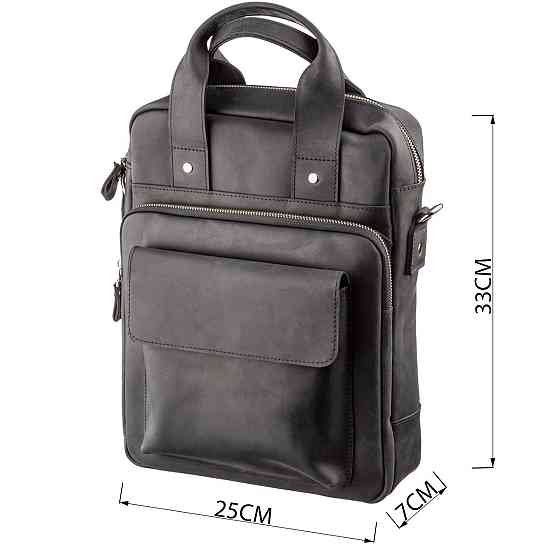 Мужская сумка вертикальная SHVIGEL 11169 под А4 матовая Черная Киев