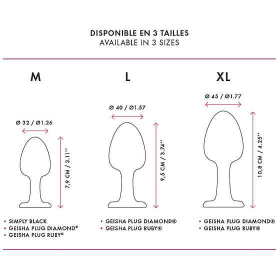 Анальна пробка Dorcel Geisha Plug Diamond M з кулькою всередині, створює вібрації, макс. діам. 3,2см Sex Aura Київ
