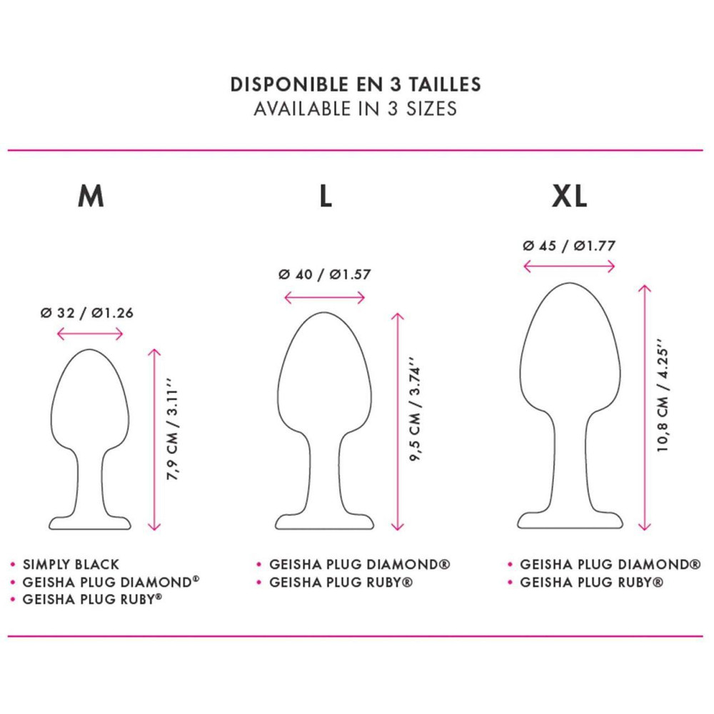 Анальна пробка Dorcel Geisha Plug Diamond M з кулькою всередині, створює вібрації, макс. діам. 3,2см Sex Aura Київ - фото 3